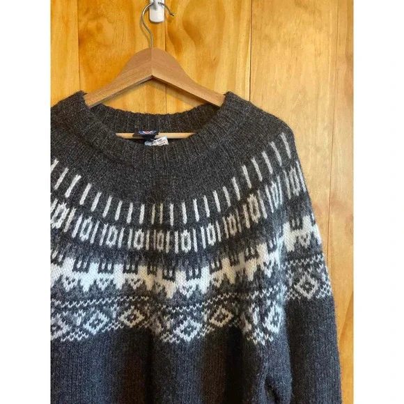 Men's Charcoal Nordic Knit Sweater - Picture 3 of 7